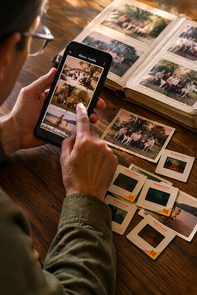 Digitalização de fotos celular